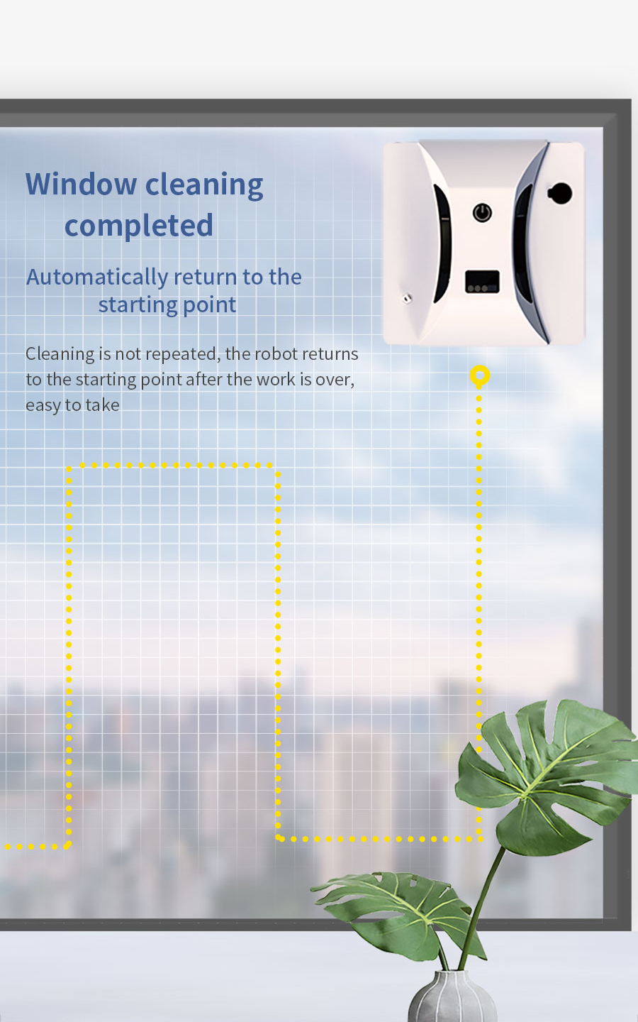 Rise Window Cleaning Robot Noise 65dB Cleaning Speed 3.5 Mins/m2 Household Vacuum US Plug
