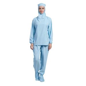 China Cleanroom Hooded Anti Static Workwear Long Sleeve Shirt Pants wholesale