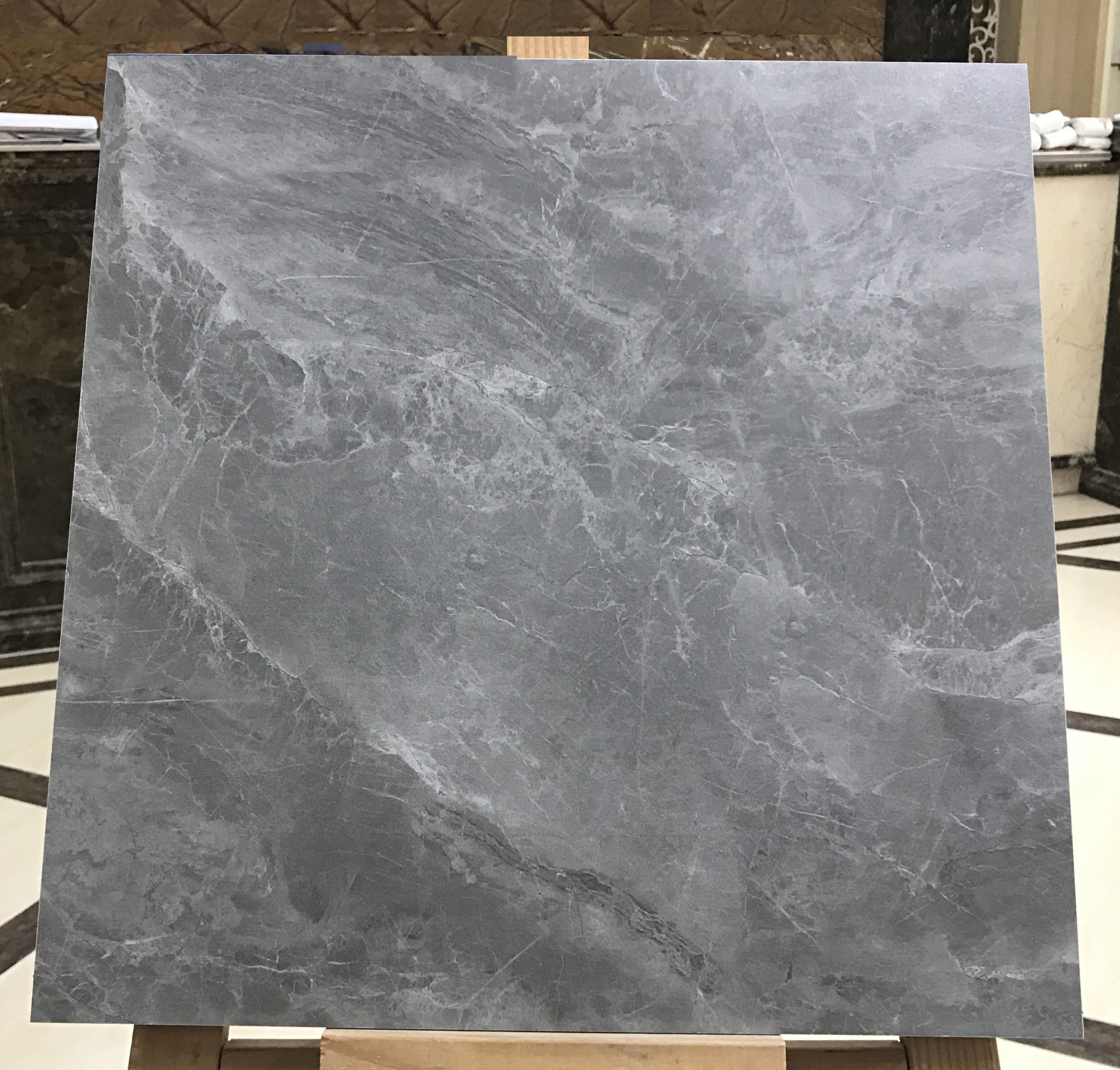 Gray Marble Look Ceramic Rustic Tile 400x400mm For Living Room And Durable Matt Glazed Floor And Wall Tile For Bathroom