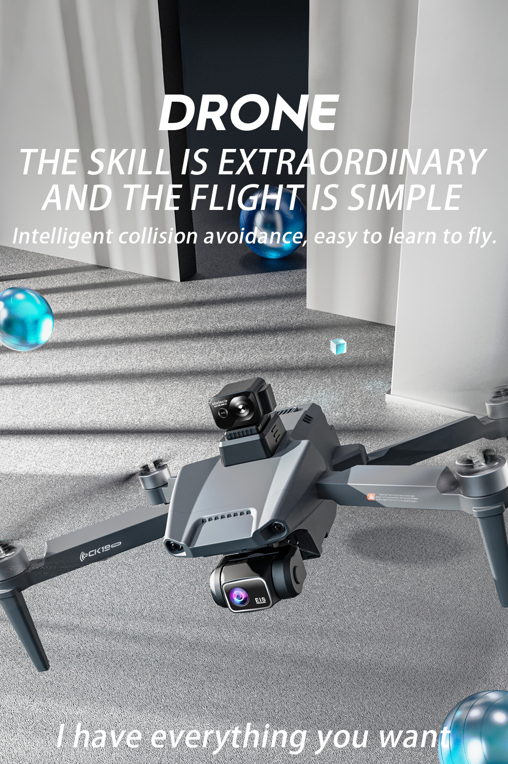 Ck19 Pro Camera Drone with 2550mAh Battery and 180min Charging Time Mini Size Sale On Drones Fpv Drone
