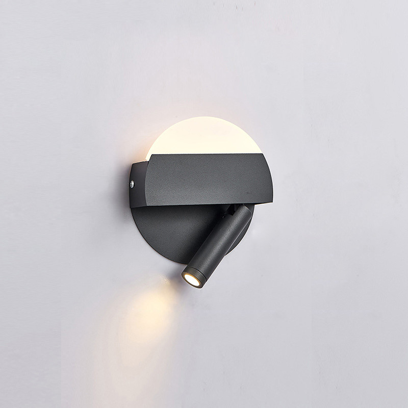 Wall lamp modern bedroom study lens acrylic shade wall light led simple living room lamp creative hotel bed