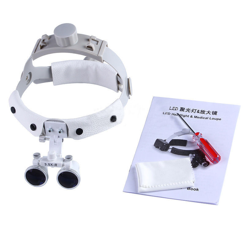 Plastic And Optic Glass Dental Led Headlight 280-380 Mm Working Distance