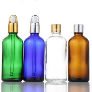 China Blue / Purple / Green Refill Glass Bottles Containers Portable Chemical Resistant wholesale