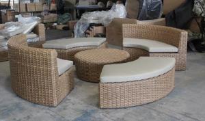 China 5-piece Outdoor rattan furniture sectional round moon shape sofa set commerical funiture-YS5738 wholesale