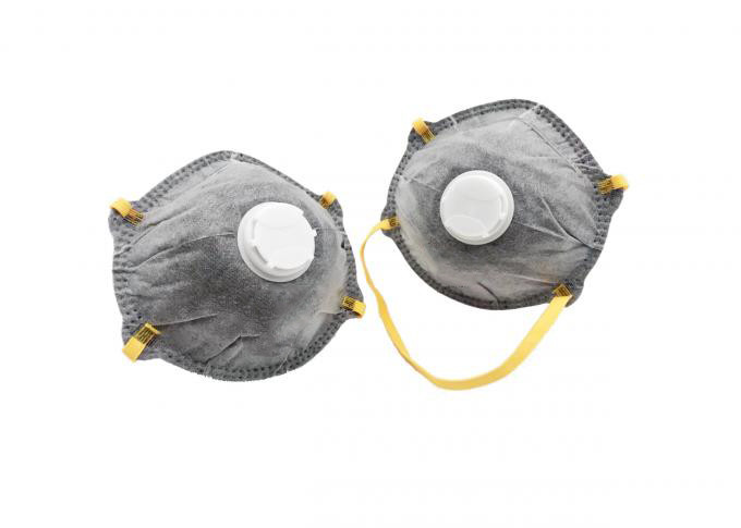 Gray Color FFP1 Face Mask , Exhalation Valve Dust Protection Mask Cup / Cone Shape