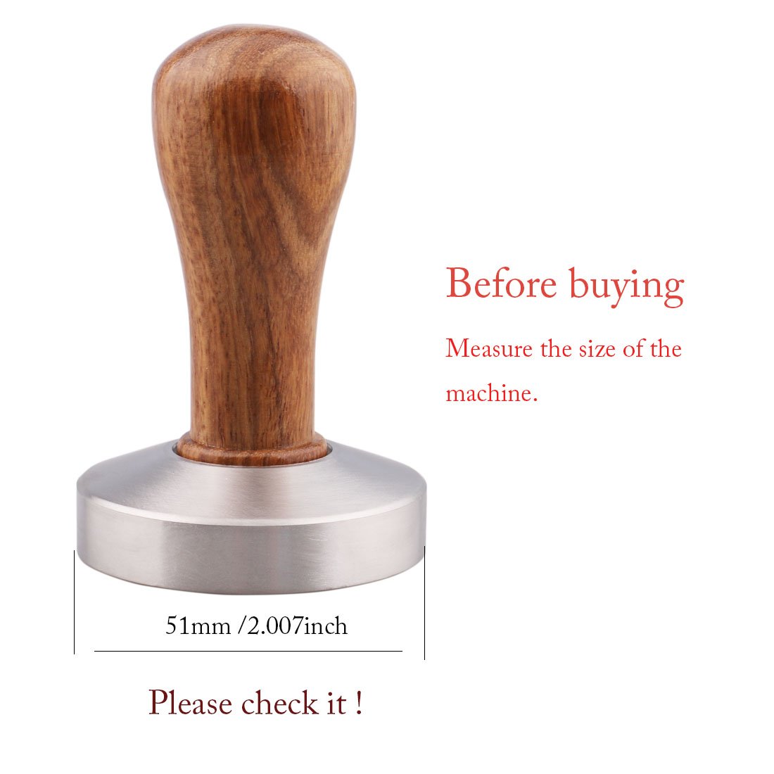 Wooden Handle Calibrated Coffee Tamper Flat Press Hammer Tool For Coffee Maker