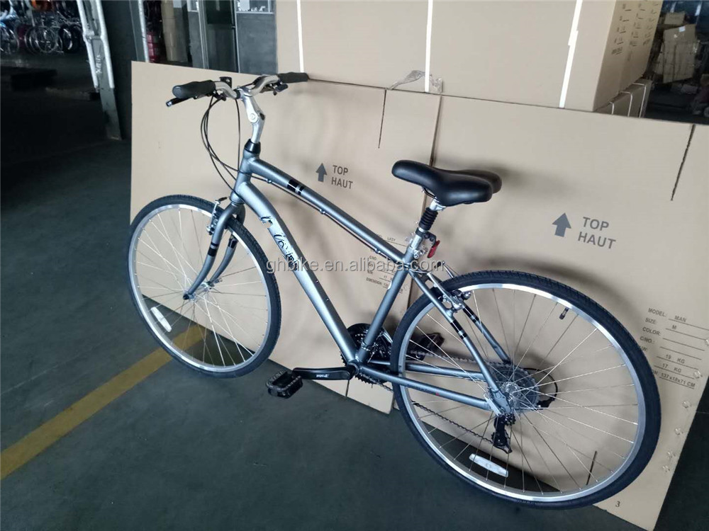 Customize Aluminum Frame 21S Women's Urban Bike Fitness Bikes Hybrid Bicycle for Adult