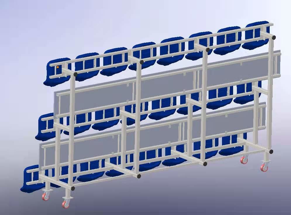 Anti Water Colored Low Back Chairs Portable Outdoor Bleachers