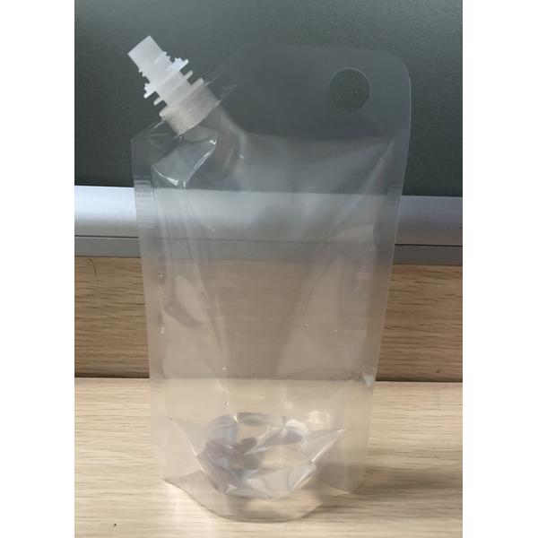 Biodegradable Liquid Stand Up Pouch Non - Leakage With Clear Window / Spout / Zipper