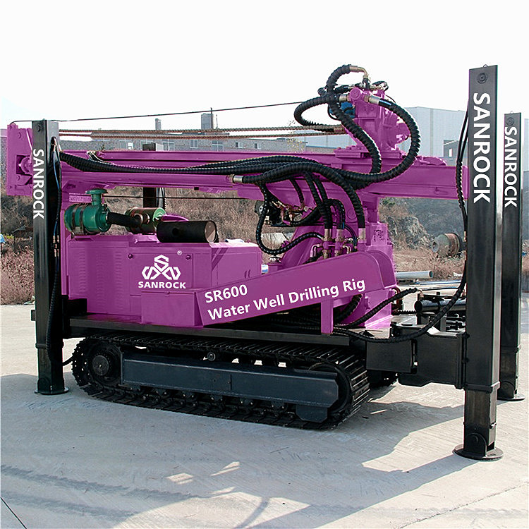 Portable Water Well Drilling Machine 600m Depth Borehole Hydraulic Water Drilling Rig