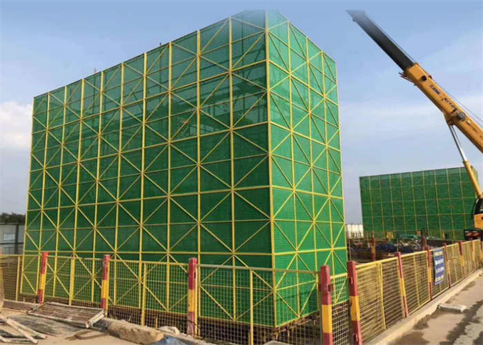 Green Perforated Industrial High Rise Safety Screens Fall Protection Round Hole