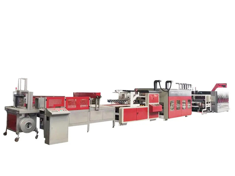 Automatic Folder Gluer Inline Corrugated Box Flexo Printing Machine with 1200mm Width