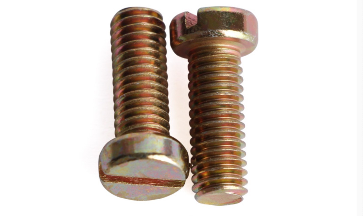 Yellow Chromate Plated Steel Slotted Drive Fillister Head Machine Screws Steel Fillister Head Slotted Screw
