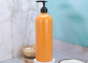 China 25mm Orange Shampoo Plastic Pump Dispenser Bottles 900ml wholesale