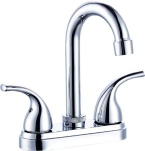 China Chrome Centerset Bathroom Faucet High Arc Bathroom Faucet Deck Mounted wholesale