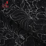 High quality black nylon lace fabric for long dress