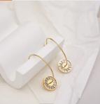 Love Heart Abalone Shell Dangle For Women Hoop Earrings Germanium Energy