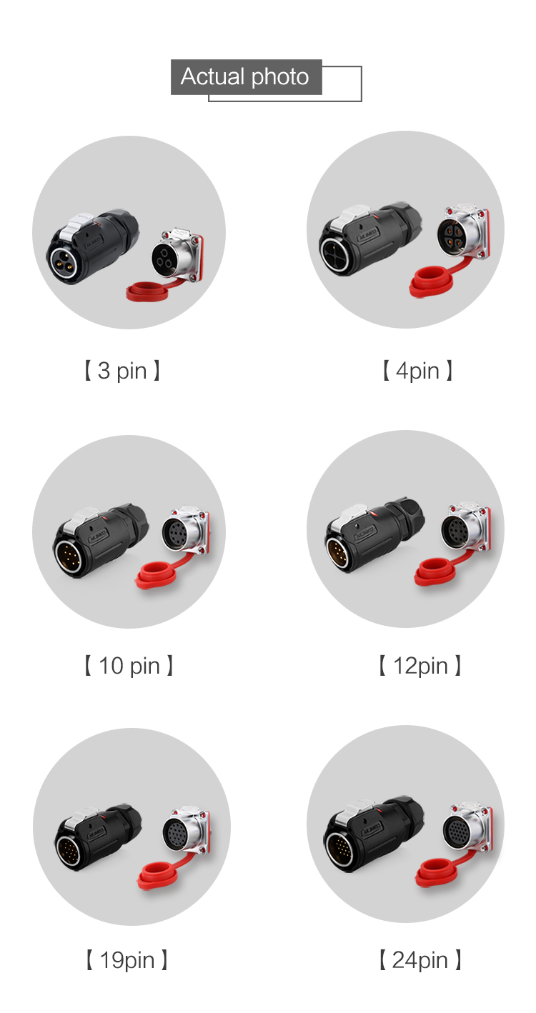 CNLINKO M24 Plug and Socket 10 Pin Aviation Waterproof Power signal Cable Plug Connector