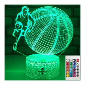 China Durable 5V Basketball 3D Illusion Lamp , Acrylic Basketball Night Light 3D Illusion wholesale