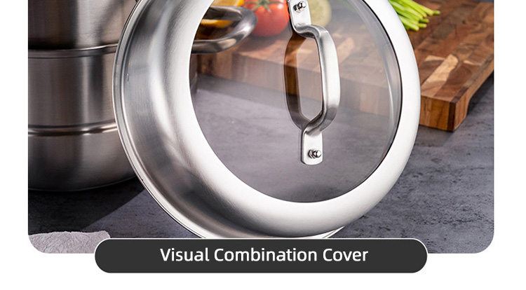 New Product 304 Stainless Steel Steamer Pot Soup Set Stainless Steel Cooker Cooking Soup Pot Steamer Pot