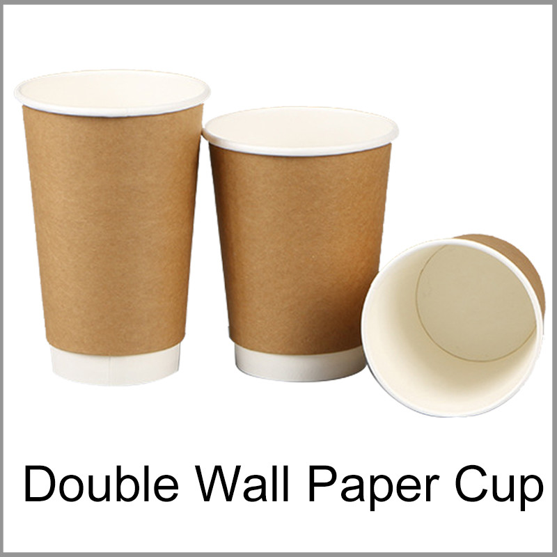 Black Coffee Cup Disposable Cup Takeaway Double Wall Coffee Paper Cups with Lid