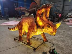 China Waterproof Realistic Animatronic Dinosaur Glowing Lantern Dinosaur Sinoceratops wholesale