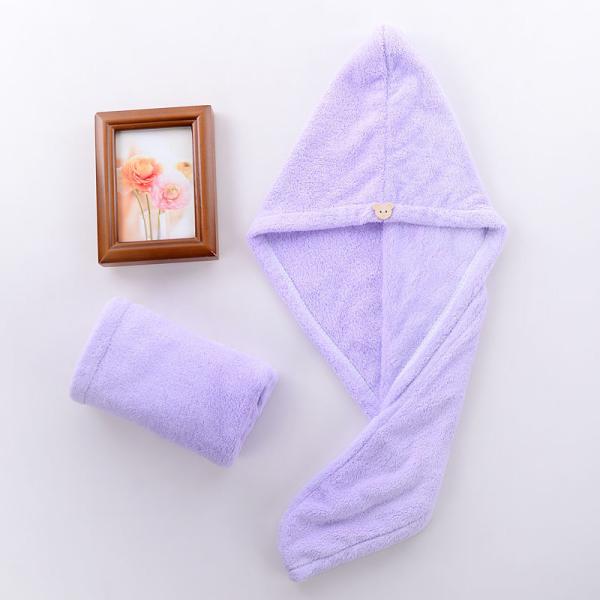 Women Coral Fleece Dry Hair Hat Quick-Dry Absorbent Shower Hat with Thickened Towel