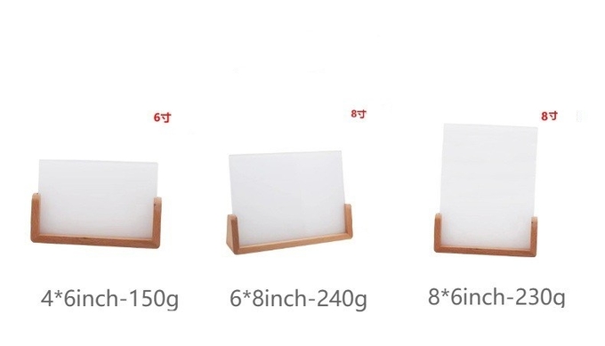 Acrylic Sublimation Photo Frames With Warm Color Light Wood Base Stand LED Night Lights