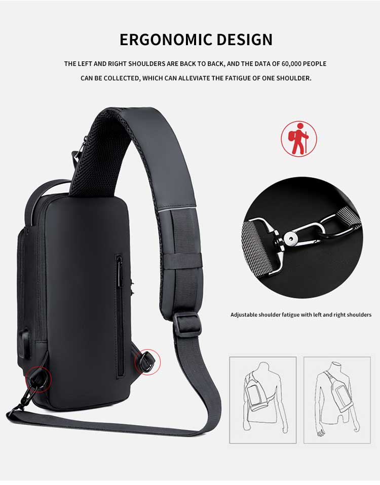 Daily Life Men's Motorcycle Bag with Password Lock Keep Your Belongings Safe and Organized