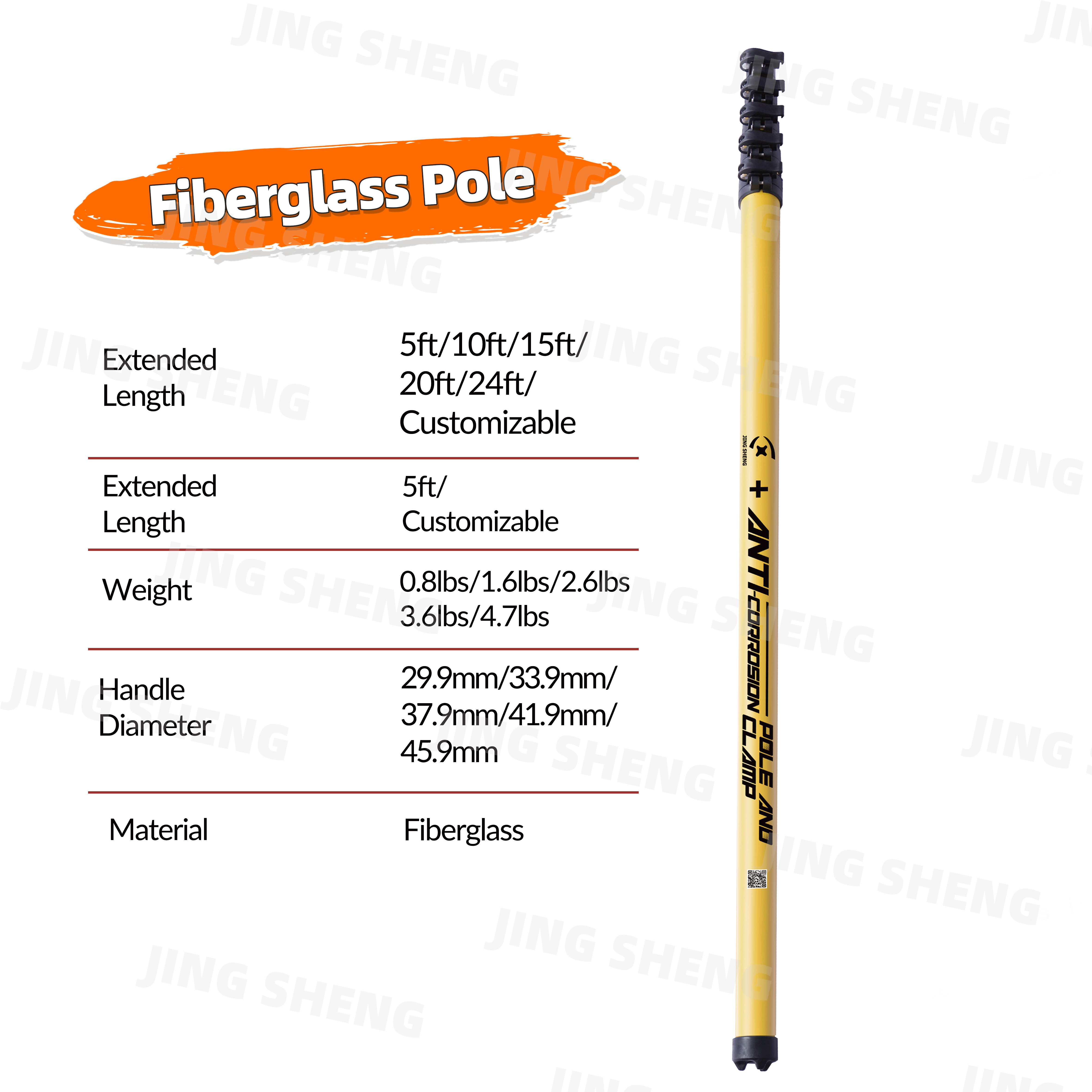 Carbon Fiber Smoker Detector Pole 20ft/6m Extendable Smoke Alarm Testing Pole