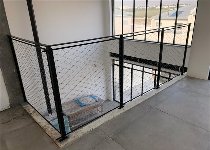 Aisi Ss304 316 Stainless Steel Rope Mesh / Staircase Railing Flexible Woven Wire Mesh
