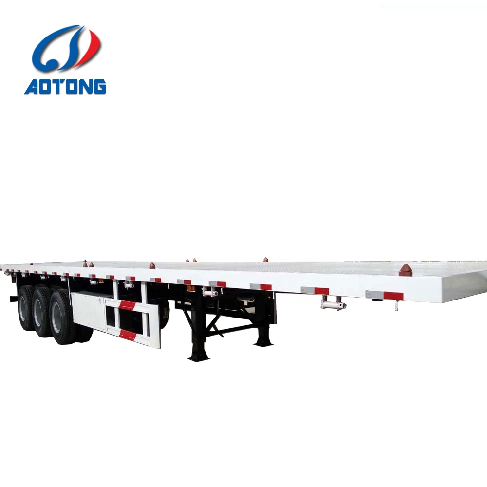 Fully Welded Chassis 3 Axles 45ft 40tons Flatbed Trailers for Flexible Cargo Delivery