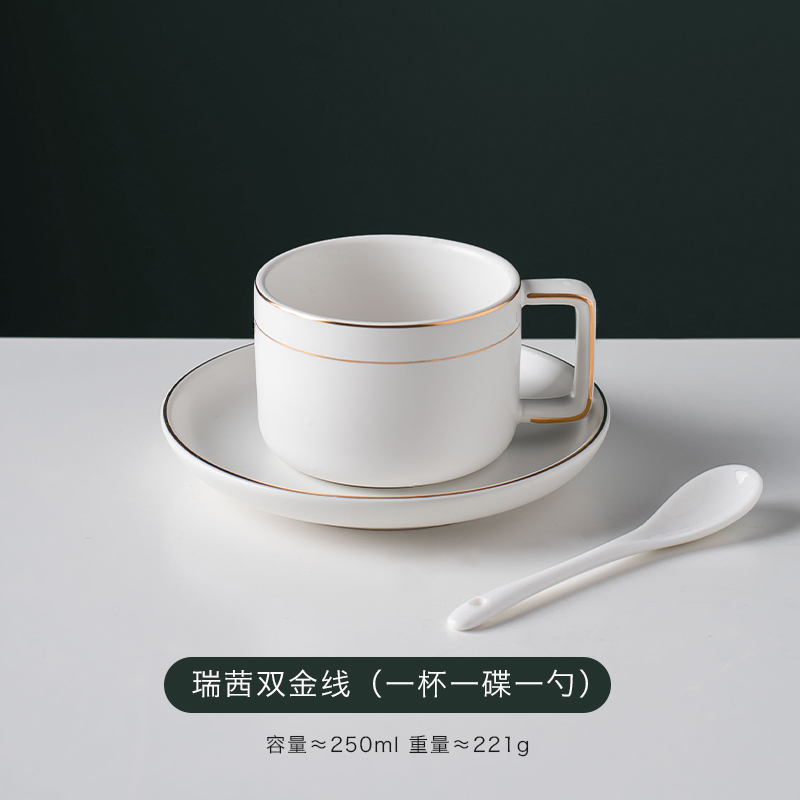 Sustainable Luxury Christmas Gift 2023 Cup And Saucer Ceramic Porcelain With Gold Rim
