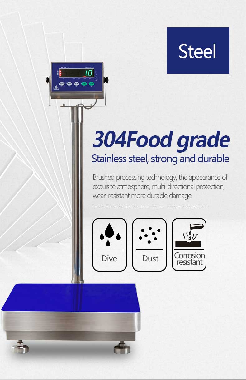 LED Display 300kg SOHE A1S Waterproof Scale for Food Factories 500*600mm Washable