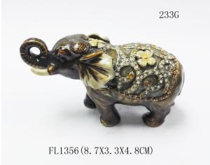China Elephant trinket jewelry box petwer metal jewelry box display box wholesale