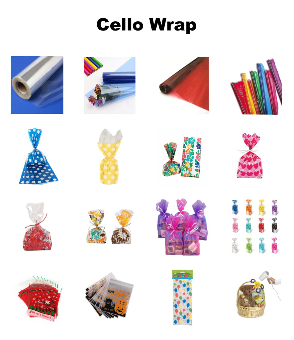 Transparent Cellophane Gift Wrap Bags For Thanksgiving / Birthday Party
