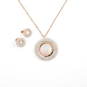 China South American Fashion Stainless Steel Earrings With Matched Pendant Necklace Set CQT15 wholesale