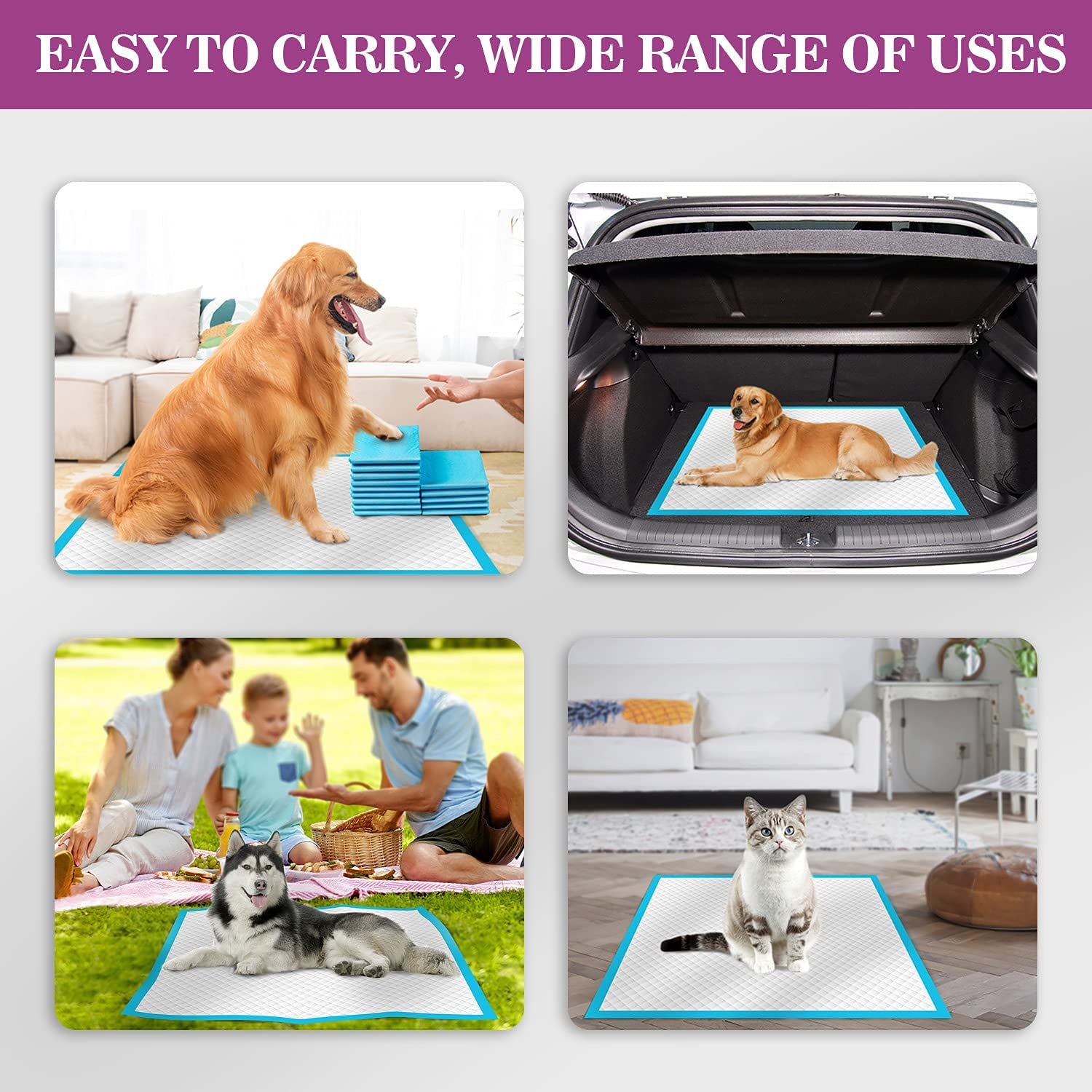 Total Weight gram 30-70 Incontinence Disposable Absorb Puppy Dog Pee Pads for Dogs