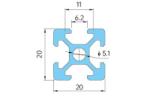 20 Series Aluminum H Extrusion Profiles Sandblasting Spray