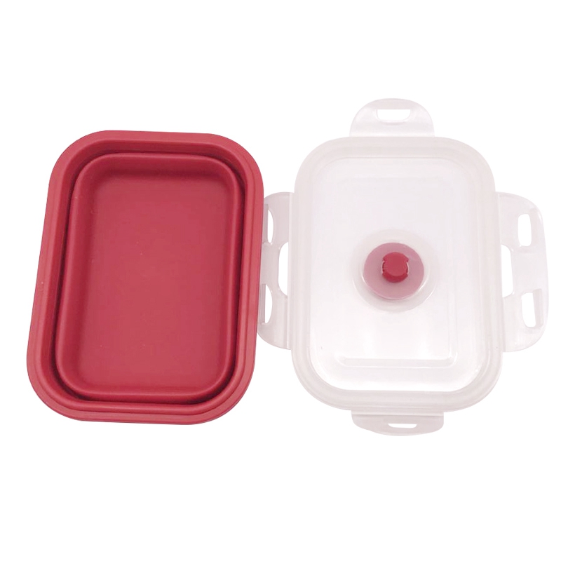 Reusable Fun Healthy Kids Silicon Rubber Collapsible Microwave Folding Lunch Boxes