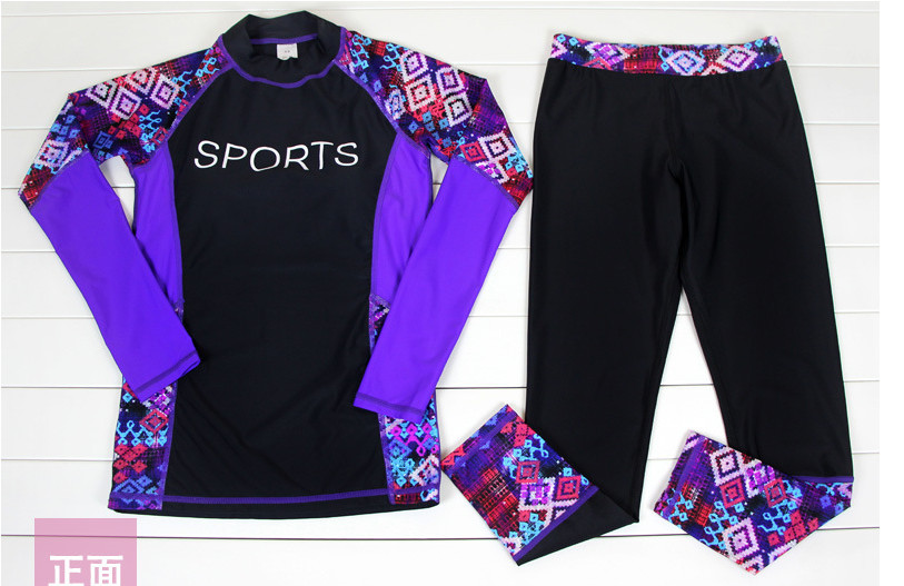 2019 UV Protection Swimming suit for women long sleeve and legs swimwear shorts pants set beach surf clothes swimsuit