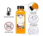 BPA Free Food Grade 120ml 250ml 350ml 500ml Clear Pet Square Plastic Juice