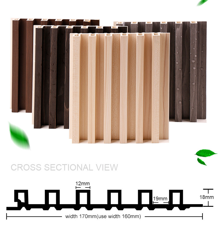 Grooved PVC Wood Plastic Composite Decking Boards 8mm