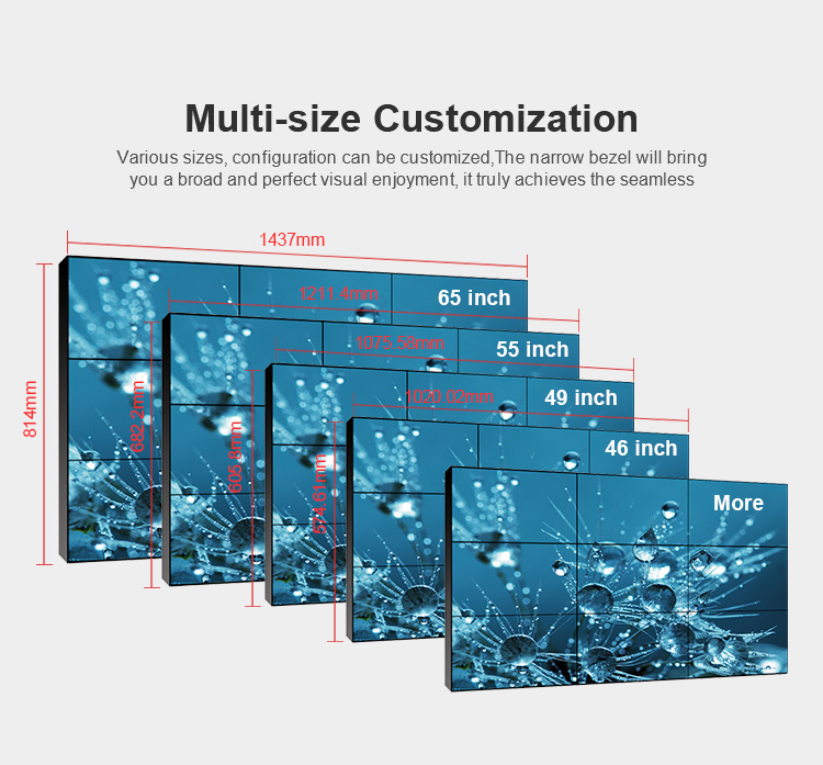 550cd/M2 Narrow Bezel Rental Indoor Video Wall 55inch 8ms Response Time