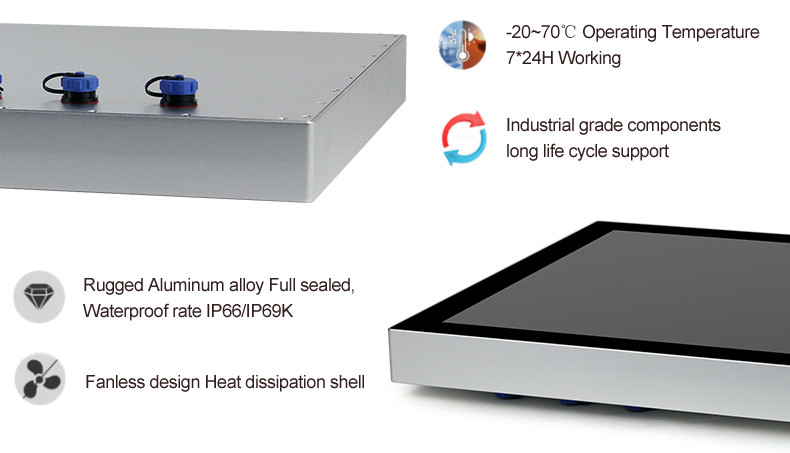 1920 X 1080 Industrial HMI Touch Panel IP69K Waterproof Intel Core I3-6100U