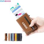Credit Card Pop Up RFID Wallet Blocking Slim Sleeve Vintage Leather Man Card