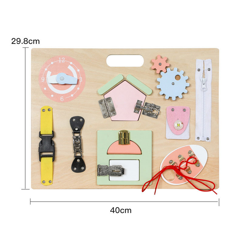 Beech Wood Busy Board Montessori Wall Game Board Toy for Kids Memory and Thinking Training