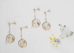 Dream Cats Pure 1cmx3cm Wedding Used 14K Gold Pearls Real Flowers Ear Studs