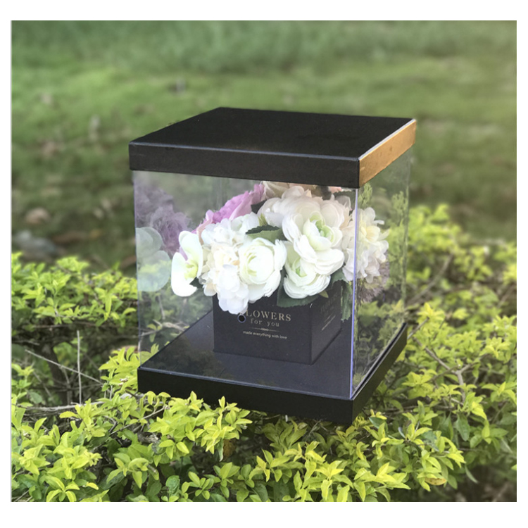 High End Transparent Flower Box Matt Lamination Recyclable And Portable