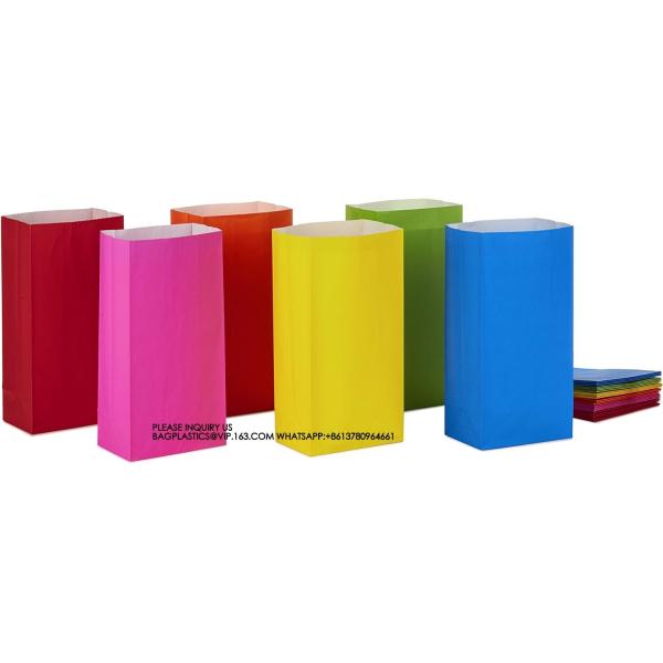 Solid Color Party Favor And Wrapped Treat Bags Blue, Red, Green, Yellow, Orange, Pink For Birthdays